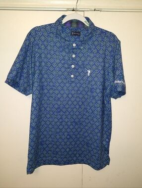 William Murray X Baker's Bay Geometric Horseshoe Print Golf Golf Polo Men's Sz M